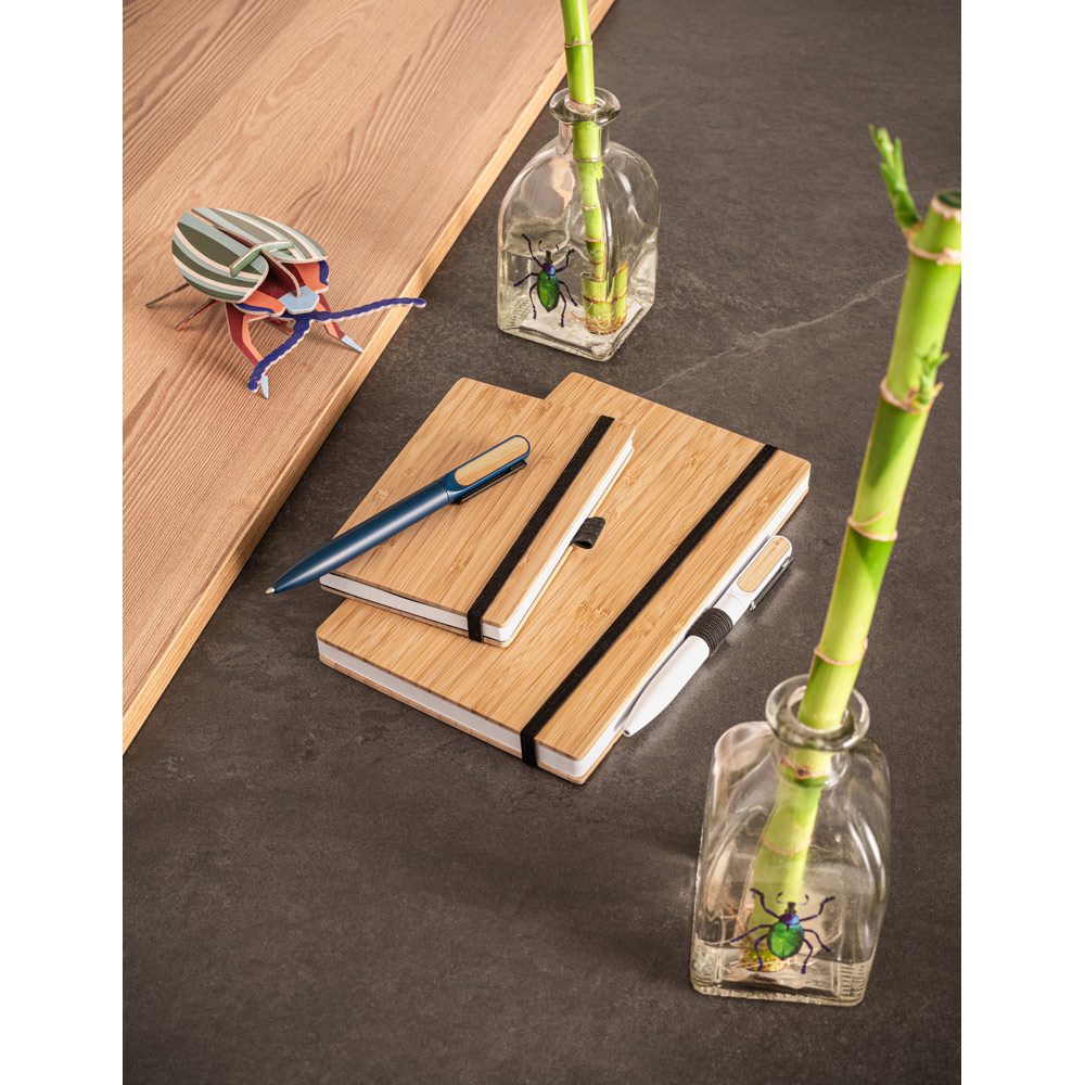 Caderno Personalizado de Bambu Reciclado para Eventos - S93583 para Brindes de Eventos e Feiras da Zen Brindes.