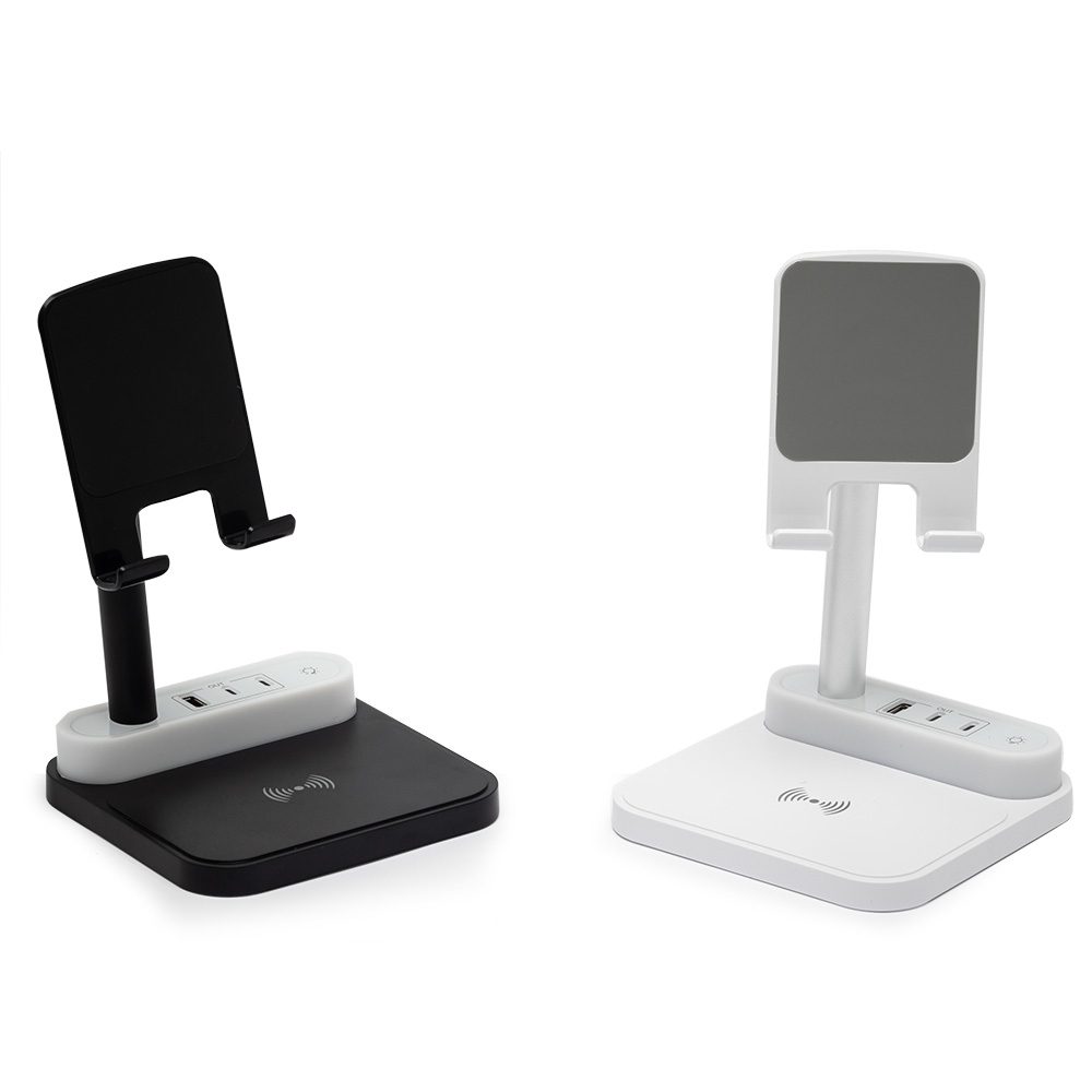 Carregador Sem Fio com Luz e Suporte Personalizado - X08000 para Brindes de Eventos e Feiras da Zen Brindes.