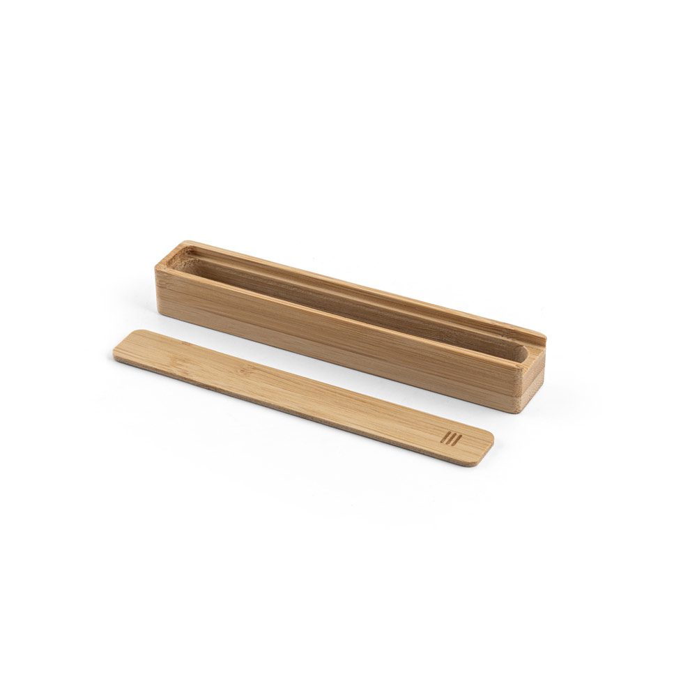 Estojo Personalizado em Bambu Natural para 1 Caneta - S93584 para Brindes de Eventos e Feiras da Zen Brindes.