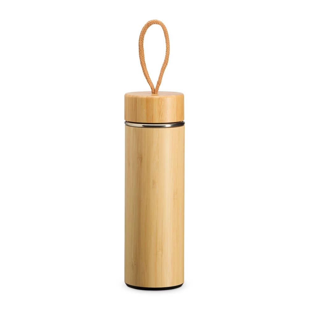 Garrafa Térmica Bambu Personalizado 400 ml - X02403 para Brindes de Eventos e Feiras da Zen Brindes.