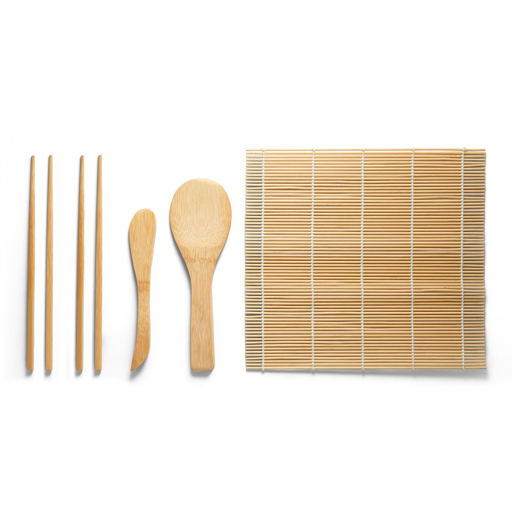 Kit para Sushi em Bambu Personalizado - S94314 para Brindes de Eventos e Feiras da Zen Brindes.