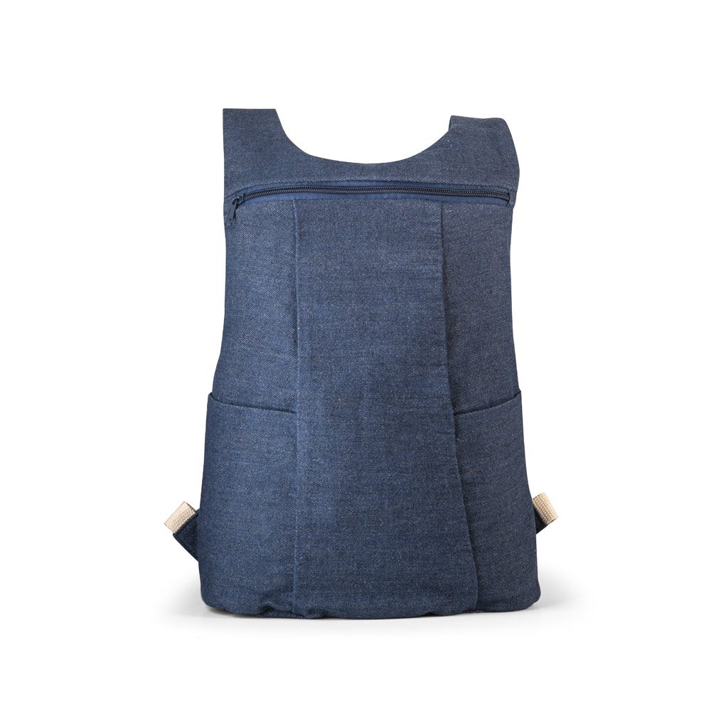 Mochila Casual Personalizada em Denim Reciclado - S92094 para Brindes de Eventos e Feiras da Zen Brindes.