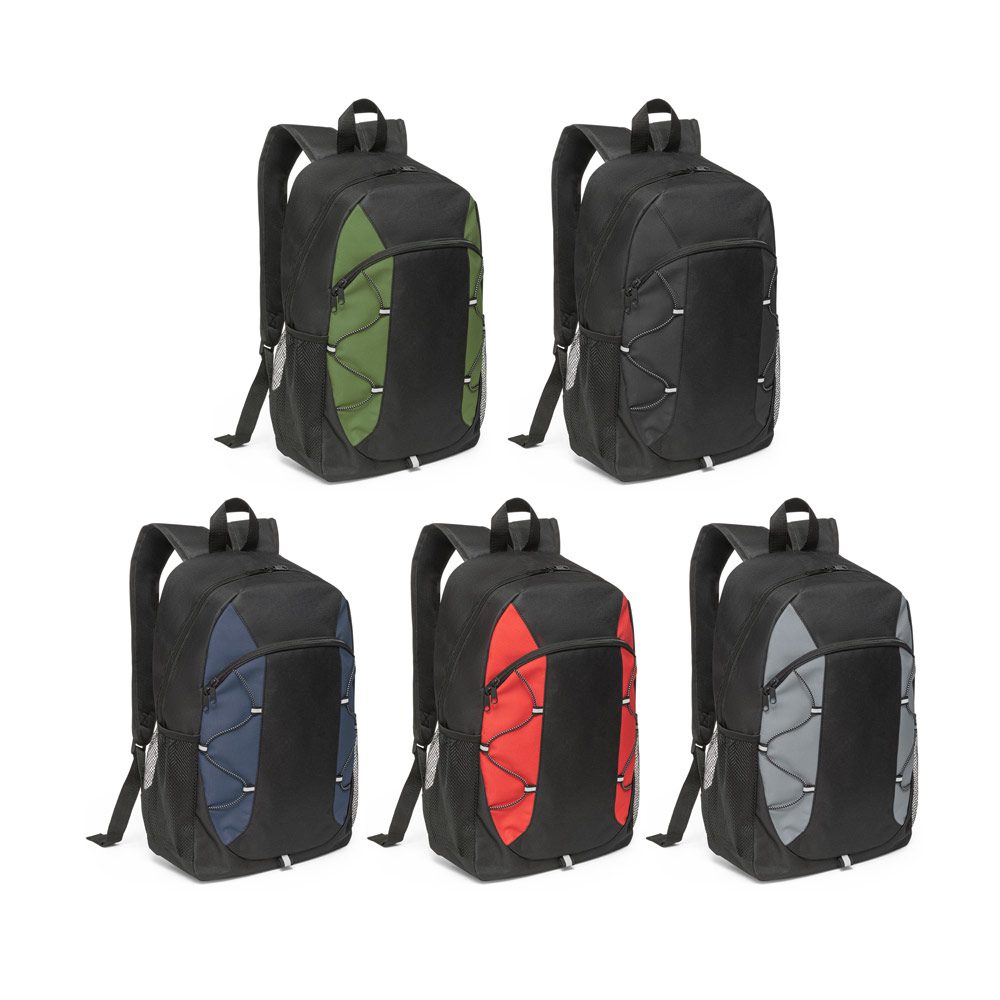 Mochila Personalizada com Detalhes em Ripstop Colorido - S92338 para Brindes de Eventos e Feiras da Zen Brindes.