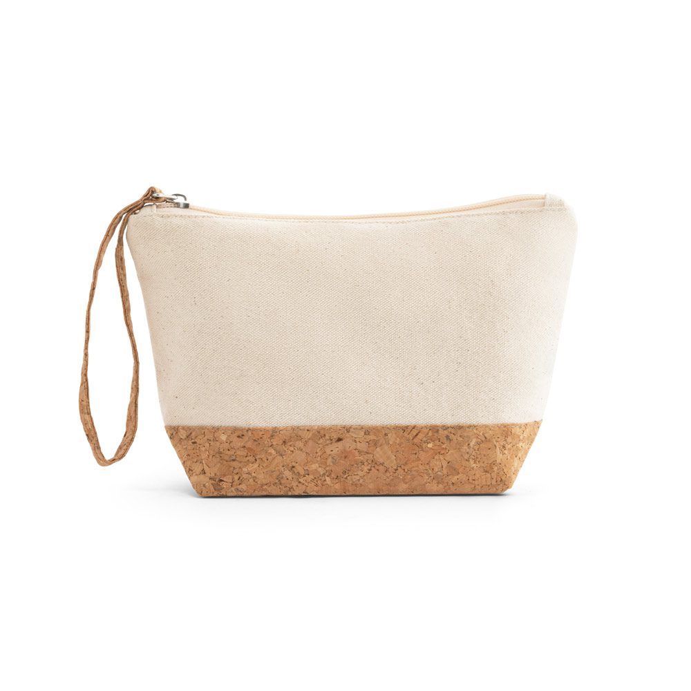 Necessaire Personalizada em Algodão e Cortiça - S92735 para Brindes de Eventos e Feiras da Zen Brindes.