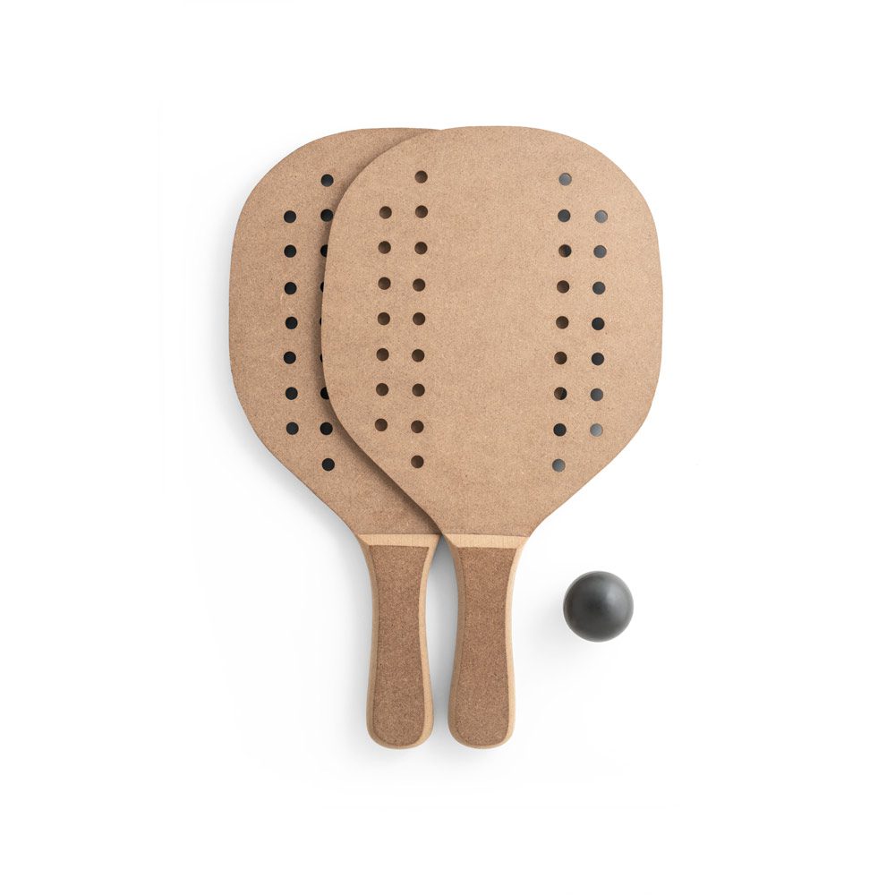 Raquetes de Praia em MDF Personalizado com Bola Inclusa - S98144 para Brindes de Eventos e Feiras da Zen Brindes.