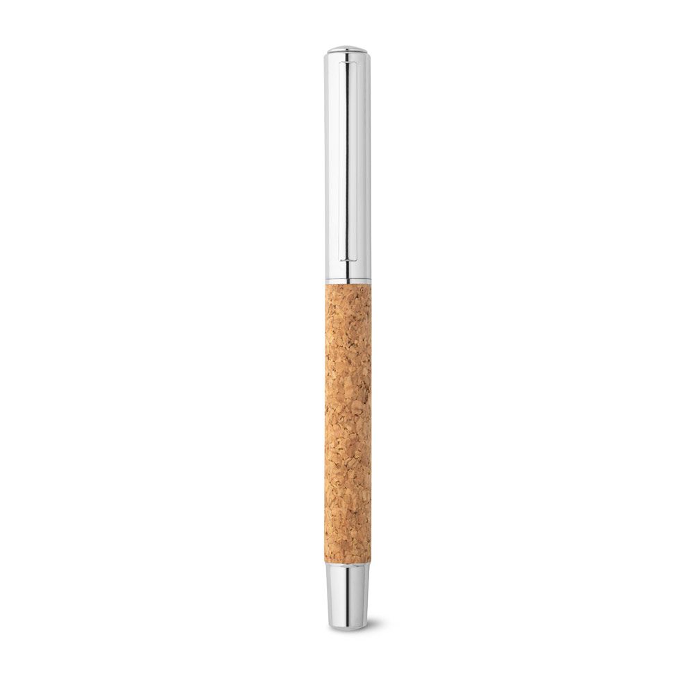 Roller Personalizado em Inox Reciclado e Cortiça - S91783 para Brindes de Eventos e Feiras da Zen Brindes.