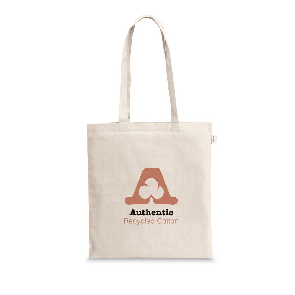 Sacola Reciclada Personalizada para Brindes Sustentáveis - S92370 para Brindes de Eventos e Feiras da Zen Brindes.