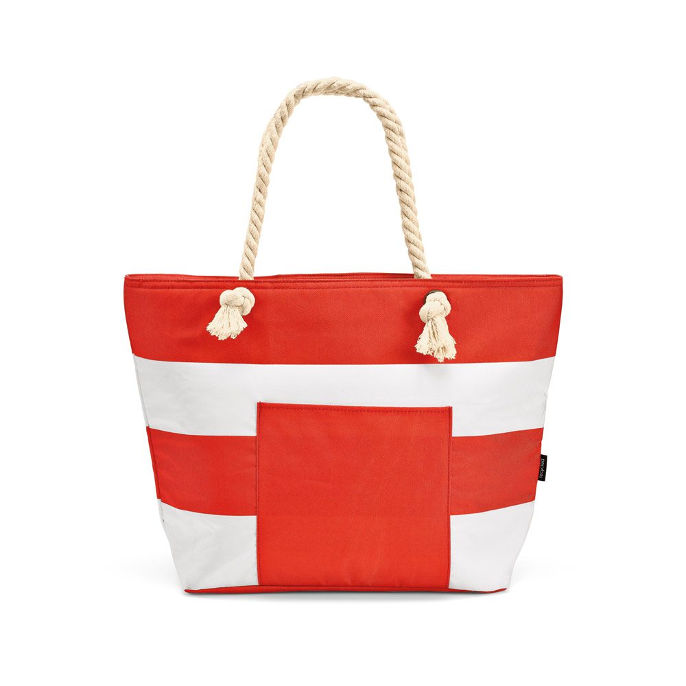 Sacola Térmica Poliéster Reciclada Personalizado - S92347 para Brindes de Eventos e Feiras da Zen Brindes.