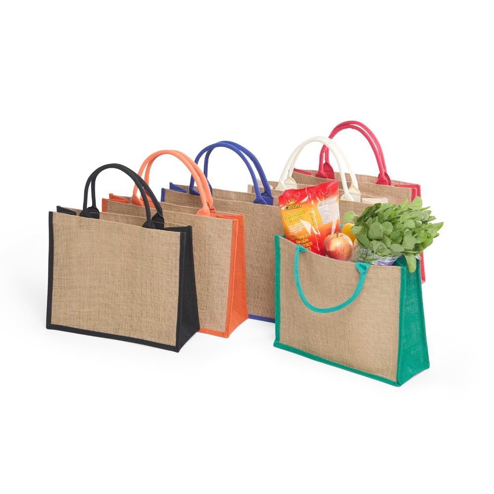 Sacola de Juta Pequena Personalizada - X18742 para Brindes de Eventos e Feiras da Zen Brindes.