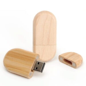 Pen Drive de Bambu Oval - P018 - Pen Drives Brinde Personalizado - Zen Brindes
