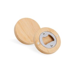 Abridor de Garrafa de Bambu Personalizado - X06385 para Brindes de Eventos e Feiras da Zen Brindes.