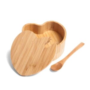 Açucareiro Coração e Colher em Bambu Personalizado - MPO-13153 para Brindes de Eventos e Feiras da Zen Brindes.