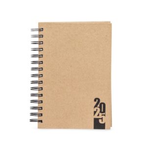 Agenda Personalizada com Espiral Kraft 2025 - X15111 para Brindes de Eventos e Feiras da Zen Brindes.