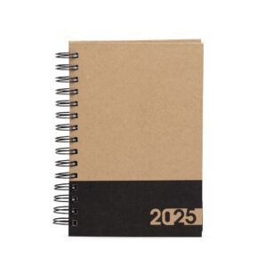 Agenda Personalizada com Espiral Kraft 2025 - X15112 para Brindes de Eventos e Feiras da Zen Brindes.