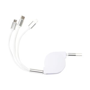 Cabo USB Retrátil Redondinho Personalizado - X10338B para Brindes de Eventos e Feiras da Zen Brindes.