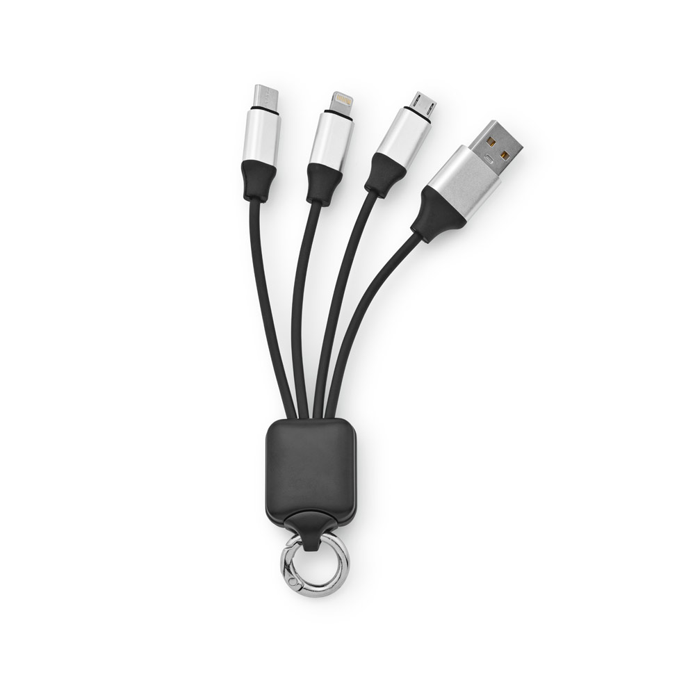 Cabo USB de Carregamento Rápido 3 em 1 Personalizado - S97173 para Brindes de Eventos e Feiras da Zen Brindes.