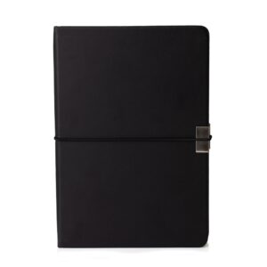 Caderneta com Pauta em Couro Personalizado - X15029 para Brindes de Eventos e Feiras da Zen Brindes.