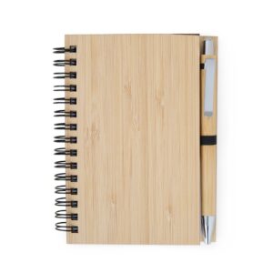 Caderneta em Bambu Personalizada para Brindes Corporativos - X05134 para Brindes de Eventos e Feiras da Zen Brindes.