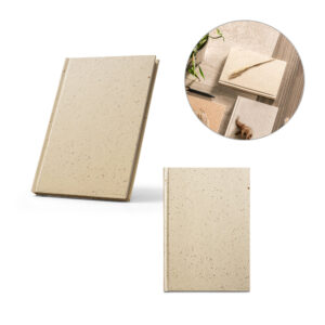 Caderno A5 Personalizado - Papel de Cevada - Reciclado - S93623 para Brindes de Eventos e Feiras da Zen Brindes.
