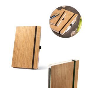 Caderno A5 Personalizado em Bambu Reciclado - S93582 para Brindes de Eventos e Feiras da Zen Brindes.