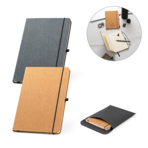 Caderno A5 Personalizado em Couro Reciclado - S53628 para Brindes de Eventos e Feiras da Zen Brindes.