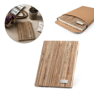 Caderno A5 Personalizado em Palha Natural - S53632 para Brindes de Eventos e Feiras da Zen Brindes.