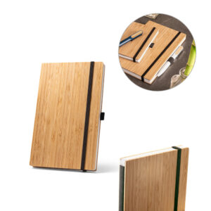 Caderno Personalizado de Bambu Reciclado para Eventos - S93583 para Brindes de Eventos e Feiras da Zen Brindes.