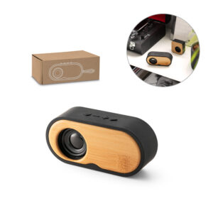 Caixa de Som Portátil Reciclada Personalizado - S97095 para Brindes de Eventos e Feiras da Zen Brindes.