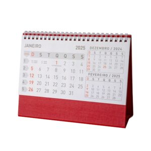 Calendário de Mesa 2025 Personalizado - X14950G para Brindes de Eventos e Feiras da Zen Brindes.