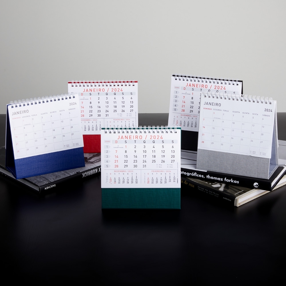 Calendário de Mesa 2025 Personalizado - X14950P para Brindes de Eventos e Feiras da Zen Brindes.