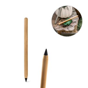 Caneta Sem Tinta de Bambu Personalizado - S91773 para Brindes de Eventos e Feiras da Zen Brindes.