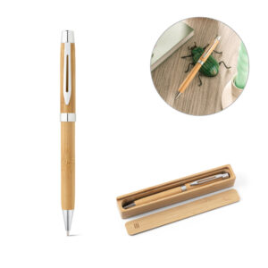 Caneta em Bambu Personalizada para Brindes Sustentáveis - S91789 para Brindes de Eventos e Feiras da Zen Brindes.