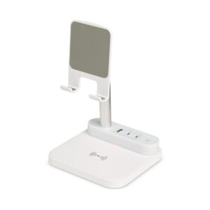 Carregador Sem Fio com Luz e Suporte Personalizado - X08000 para Brindes de Eventos e Feiras da Zen Brindes.