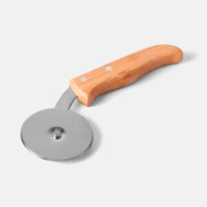 Cortador de Pizza Inox e Bambu Personalizado - MUD-00593 para Brindes de Eventos e Feiras da Zen Brindes.
