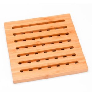 Descansa Prato Quadrado Personalizado em Bambu 18 Cm - MDP-00413 para Brindes de Eventos e Feiras da Zen Brindes.
