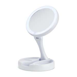 Espelho Dobrável com LED Recarregável Personalizado - X01123 para Brindes de Eventos e Feiras da Zen Brindes.