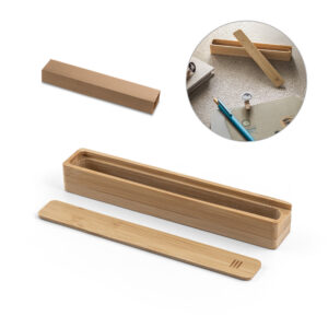 Estojo Personalizado em Bambu Natural para 1 Caneta - S93584 para Brindes de Eventos e Feiras da Zen Brindes.