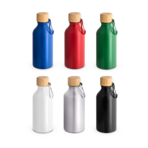 Garrafa Personalizada de Alumínio Reciclado 400 ml - S94325 para Brindes de Eventos e Feiras da Zen Brindes.