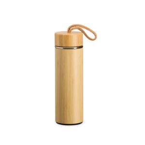 Garrafa Térmica Bambu Personalizado 400 ml - X02403 para Brindes de Eventos e Feiras da Zen Brindes.