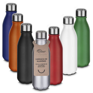 Garrafa em Alumínio Personalizada 550 ml - AGA7950 para Brindes de Eventos e Feiras da Zen Brindes.
