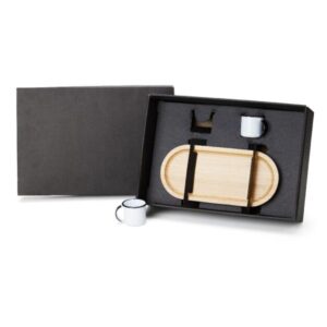 Kit Bandeja e Canecas 3 Peças Personalizado - MKT-90270 para Brindes de Eventos e Feiras da Zen Brindes.