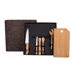 Kit Bar em Bambu Mônaco 6 Peças Personalizado - MKB-00563 para Brindes de Eventos e Feiras da Zen Brindes.