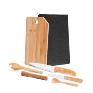 Kit Bar em Bambu Mônaco Personalizado 6 Peças - MKB-00573 para Brindes de Eventos e Feiras da Zen Brindes.