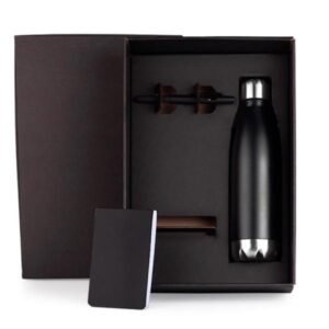 Kit Bloco e Acessórios 3 Peças Personalizado - MKT-9047B para Brindes de Eventos e Feiras da Zen Brindes.