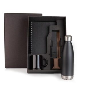 Kit Caderno e Acessórios 3 Peças Personalizado - MKT-9034B para Brindes de Eventos e Feiras da Zen Brindes.