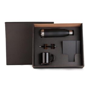 Kit Caderno e Acessórios 4 Peças Personalizado - MKT-9040E para Brindes de Eventos e Feiras da Zen Brindes.