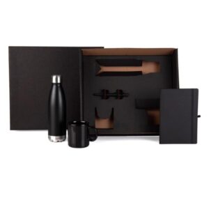 Kit Caderno e Acessórios 4 Peças Personalizado - MKT-9045P para Brindes de Eventos e Feiras da Zen Brindes.