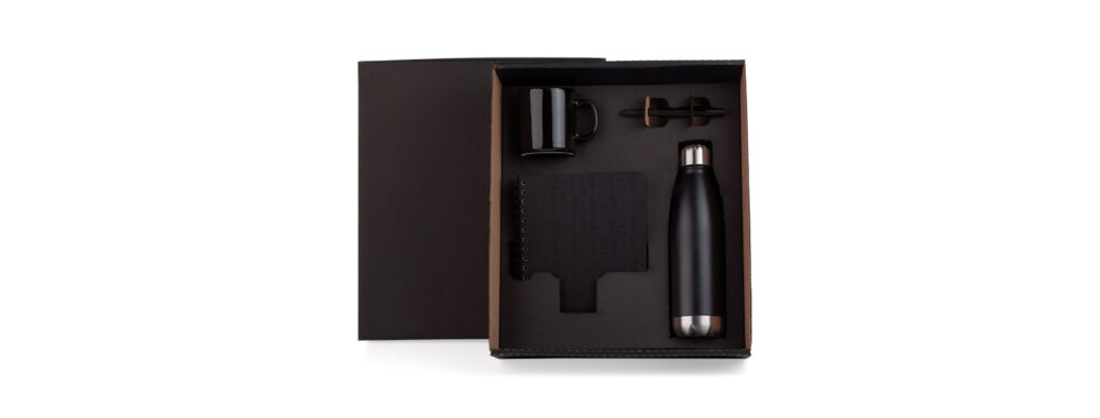 Kit Caderno e Acessórios Personalizado - MKT-9047R para Brindes de Eventos e Feiras da Zen Brindes.