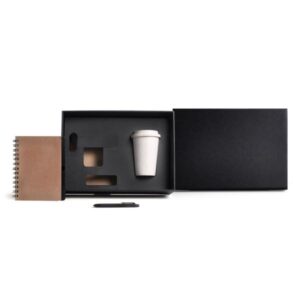 Kit Caderno e Copo Personalizado 2 Peças - MKT-9029F para Brindes de Eventos e Feiras da Zen Brindes.