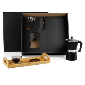 Kit Café com Bandeja 6 Peças Personalizado - MKT-90233 para Brindes de Eventos e Feiras da Zen Brindes.